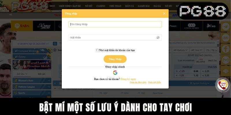 Cách Đăng Nhập PG88 Khi Bị Chặn - Bí Kíp Xử Lý Cho Dân Chơi Bật mí một số lưu ý dành cho tay chơi
